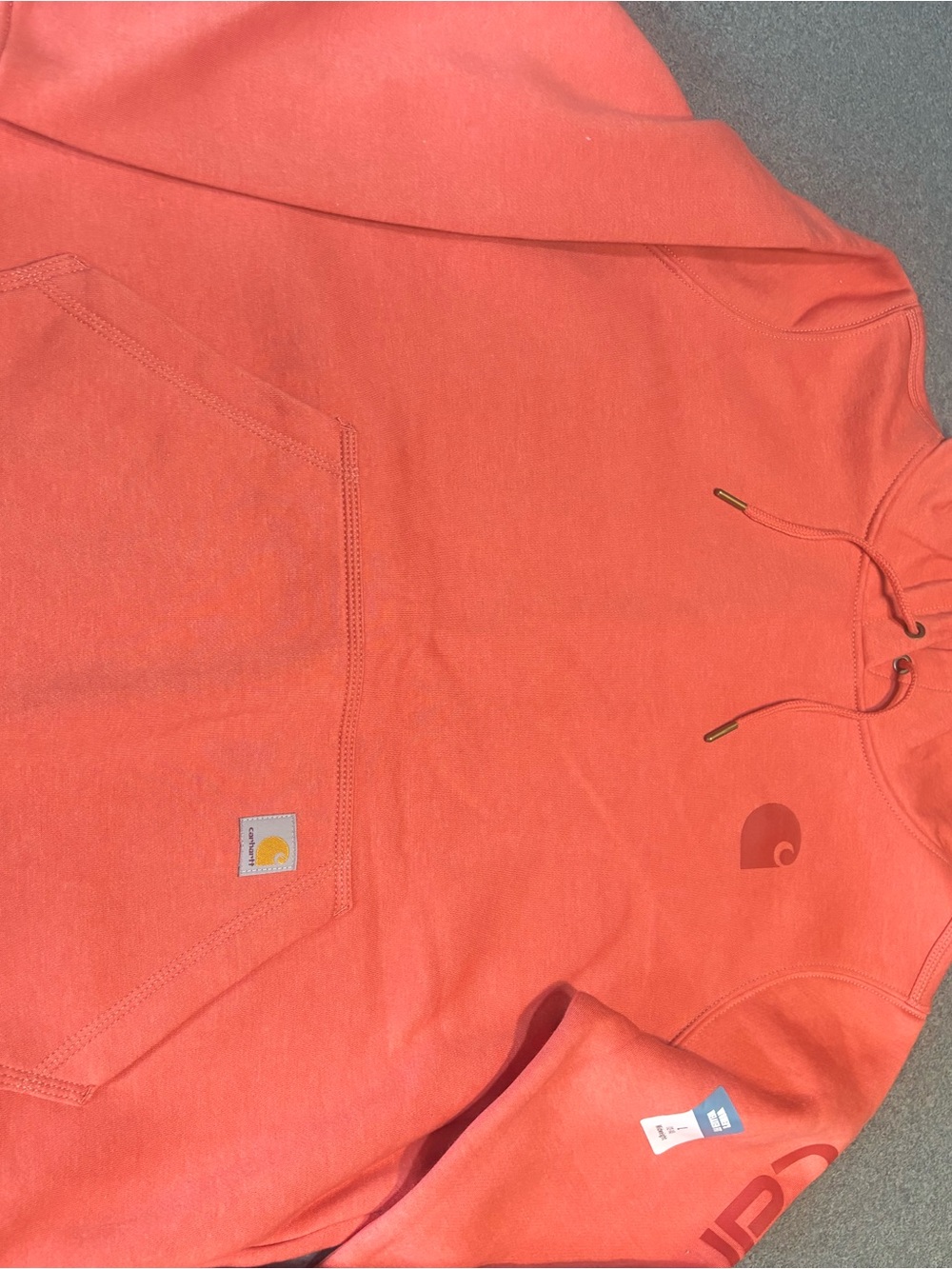 Carhartt Relaxed Fit Pullover Hoodie in Coral Orange